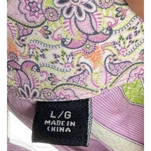 ROBERT GRAHAM Mens size Large Purple stripe dress shirt flip cuffs - Picture 5 of 13